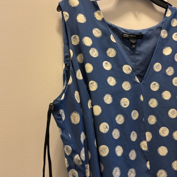 Maggy London Dot Print V-Neck Sleeveless Dress With Pockets Size 20 Used - Picture 9 of 16